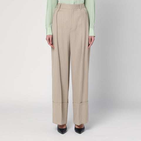 Victoria Beckham Victoria Beckham Wide mandarin colour pants in wool