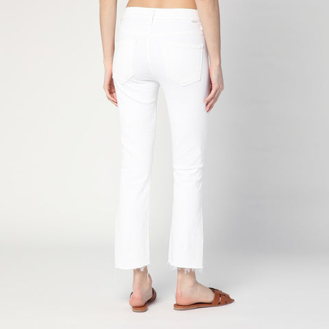 Mother Mother The Insider Crop Step Fray jeans in white