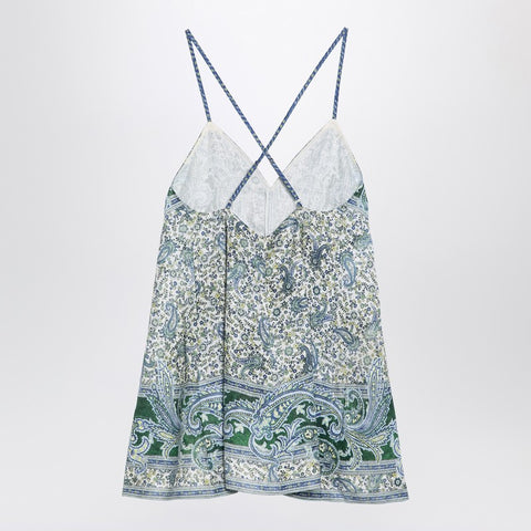 Zimmermann ZIMMERMANN Ottie Swing mini dress with green/blue linen print