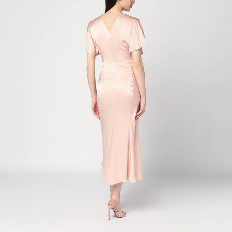 Victoria Beckham Victoria Beckham Light pink damask dress with gathering