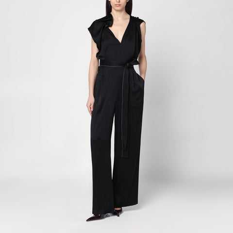 Victoria Beckham Victoria Beckham Black jumpsuit with viscose blend belt