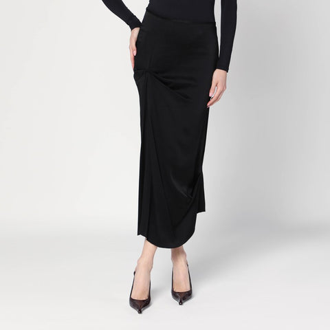 Victoria Beckham Victoria Beckham Black midi skirt with draping
