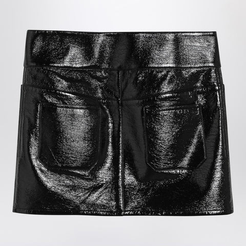 Courreges Courreges Courrèges Black Belted Vinyl Mini Skirt