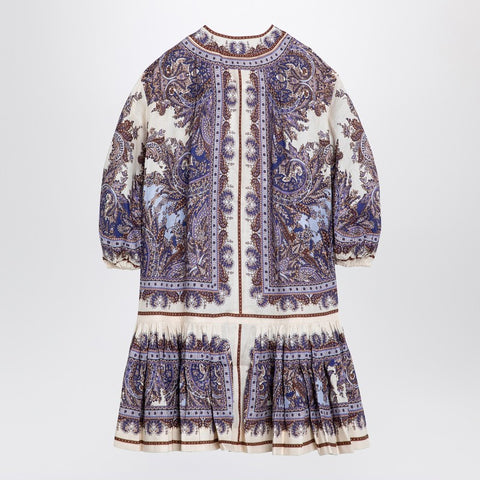 Zimmermann ZIMMERMANN Ottie Eyelet mini dress with Paisley purple linen print