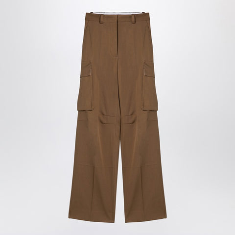 Victoria Beckham Victoria Beckham Tobacco-coloured cotton cargo trousers