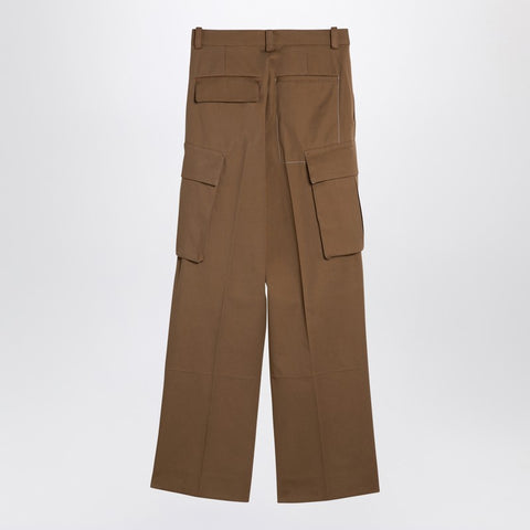 Victoria Beckham Victoria Beckham Tobacco-coloured cotton cargo trousers