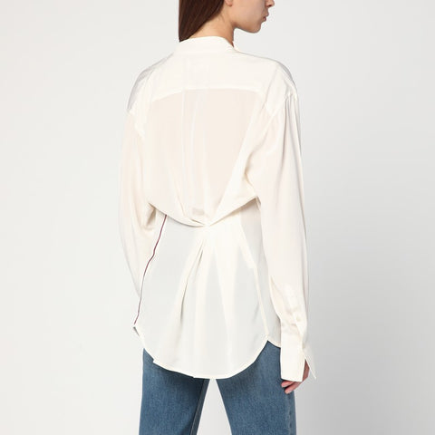 Victoria Beckham Victoria Beckham Ivory draped silk blouse