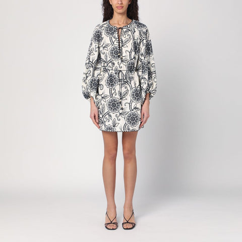 Zimmermann ZIMMERMANN Tallow ivory/black mini dress in linen