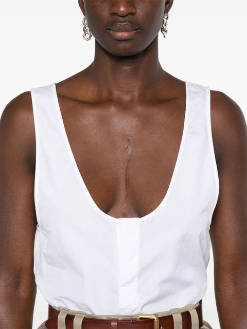 Saint Laurent Saint Laurent semi-sheer Henley Tank Top