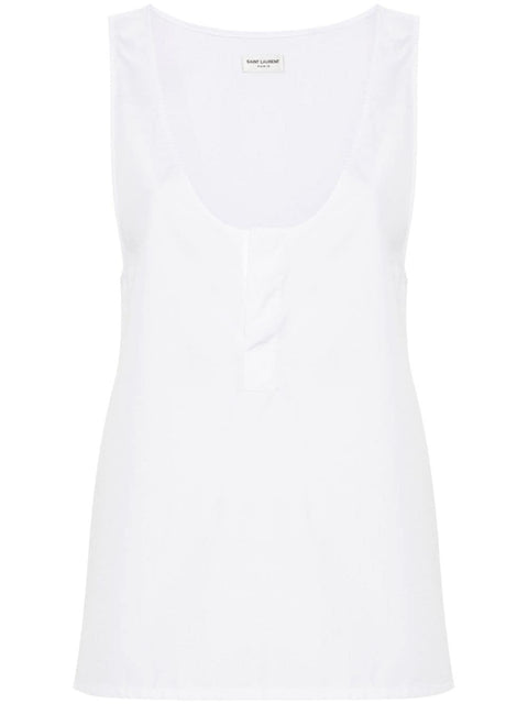 Saint Laurent Saint Laurent semi-sheer Henley Tank Top
