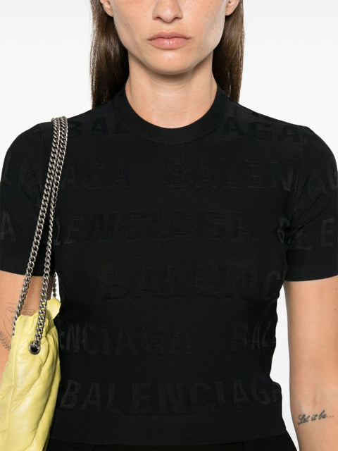 Balenciaga Balenciaga jacquard logo crop top
