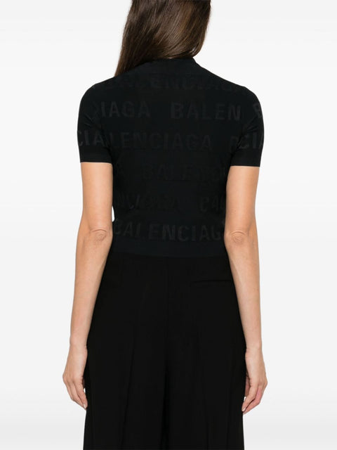 Balenciaga Balenciaga jacquard logo crop top