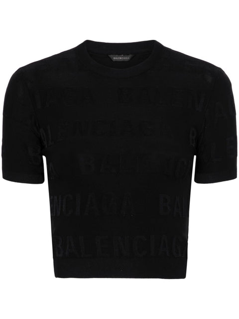 Balenciaga Balenciaga jacquard logo crop top