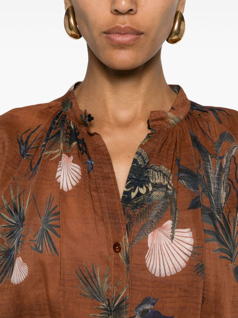 Forte Forte Forte Forte mix-print semi-sheer shirt