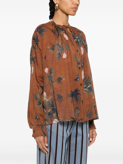 Forte Forte Forte Forte mix-print semi-sheer shirt