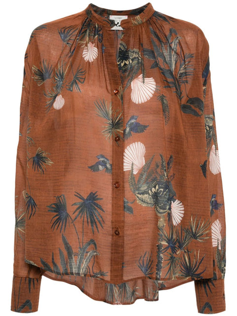 Forte Forte Forte Forte mix-print semi-sheer shirt