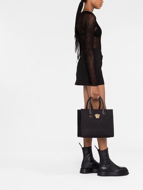 Versace Versace small La Medusa canvas handbag