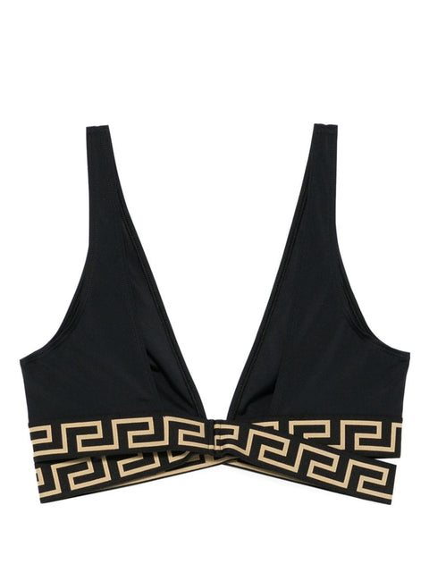 Versace Versace greca print bikini top