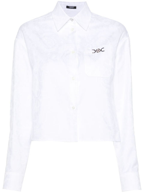 Versace Versace Baroque jacquard crop shirt