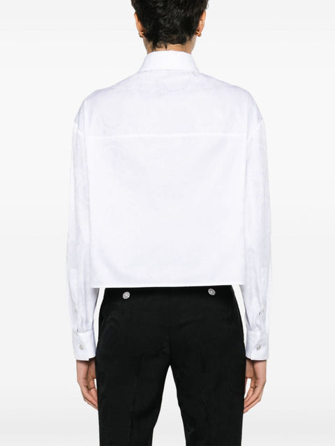 Versace Versace Baroque jacquard crop shirt