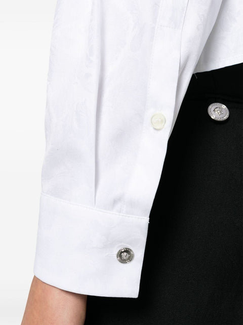 Versace Versace Baroque jacquard crop shirt