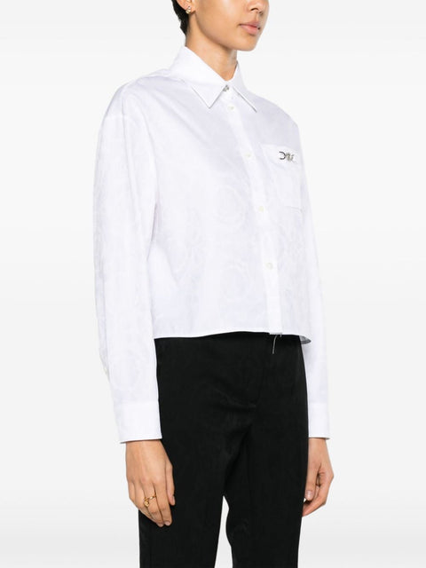 Versace Versace Baroque jacquard crop shirt