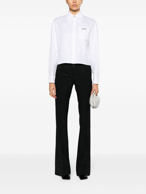 Versace Versace Baroque jacquard crop shirt