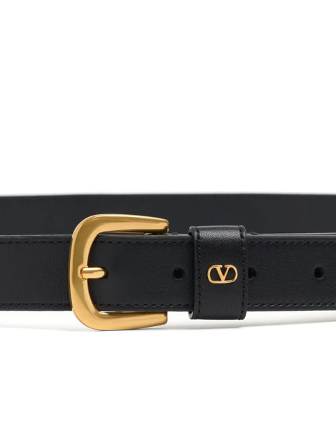 Valentino Garavani Valentino Garavani Vlogo Signature Belt In Shiny Calfskin 25mm