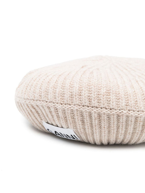 Ganni Ganni Ribbed wool hat
