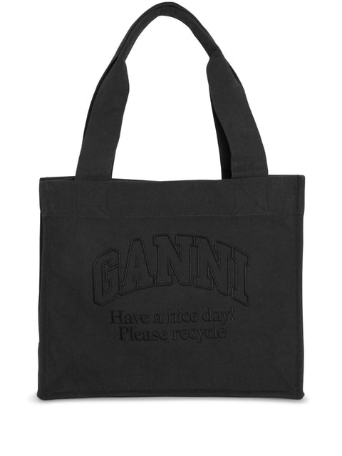 Ganni Ganni Logo Canvas tote bag