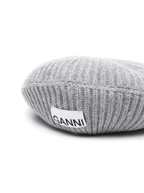 Ganni Ganni Ribbed wool hat