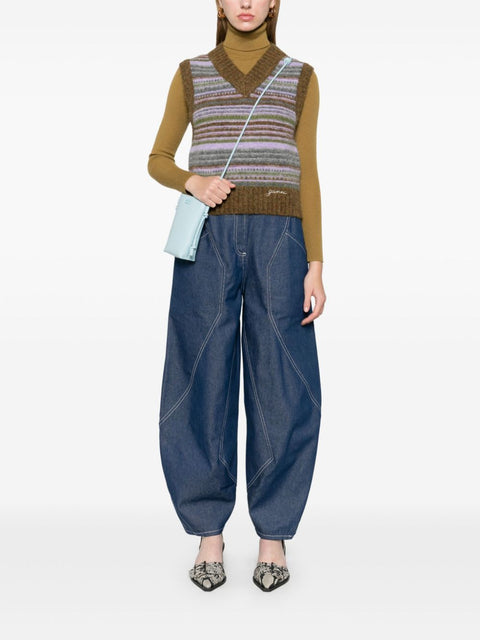 Ganni Ganni Striped v-neck vest