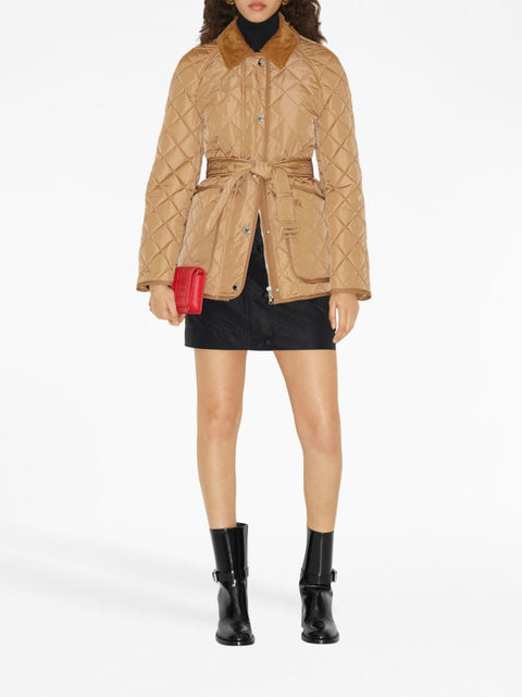 Burberry Burberry EKD-embroidered diamond-quilted jacket