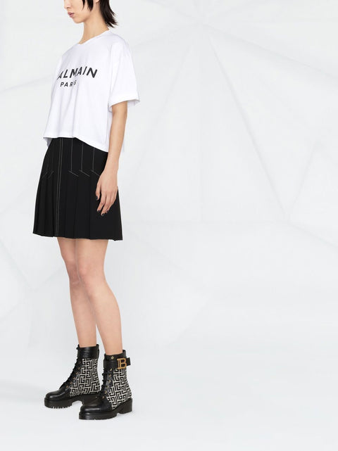 Balmain Balmain cropped logo print T-shirt