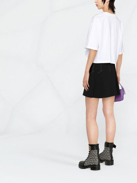 Balmain Balmain cropped logo print T-shirt