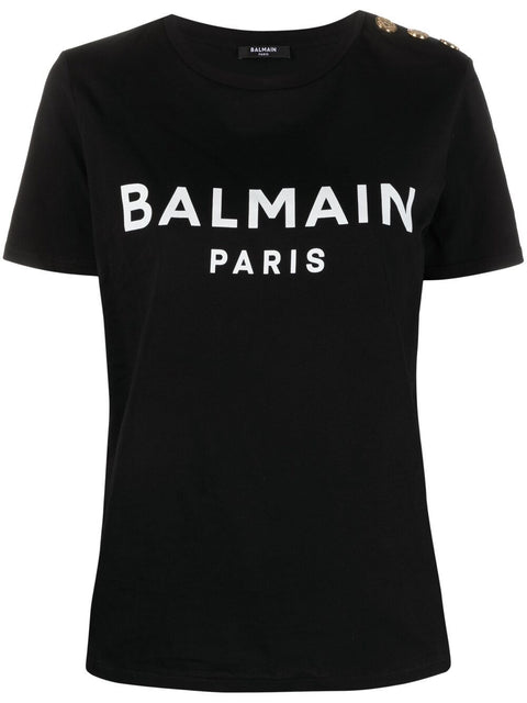 Balmain Balmain Logo Print Cotton T-shirt