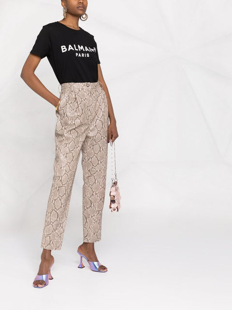 Balmain Balmain Logo Print Cotton T-shirt
