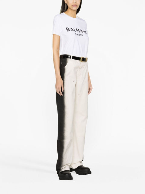 Balmain Balmain Logo Print Cotton T-shirt
