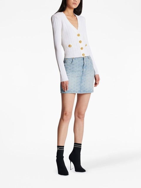 Balmain Balmain knitted V-neck cropped cardigan