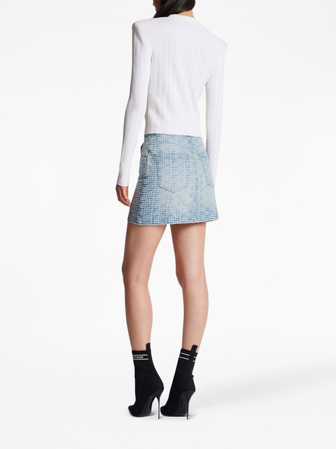 Balmain Balmain knitted V-neck cropped cardigan