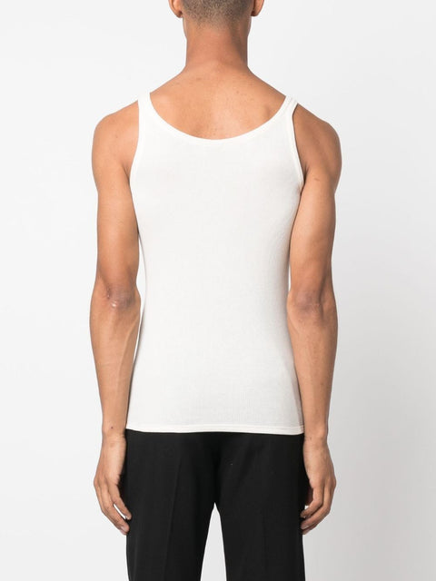 Saint Laurent Saint Laurent logo-embroidered ribbed tank top