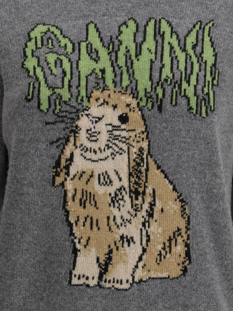Ganni Ganni Graphic Bunny Jumper