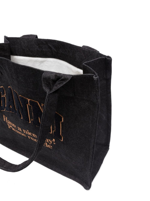 Ganni Ganni Large denim tote bag