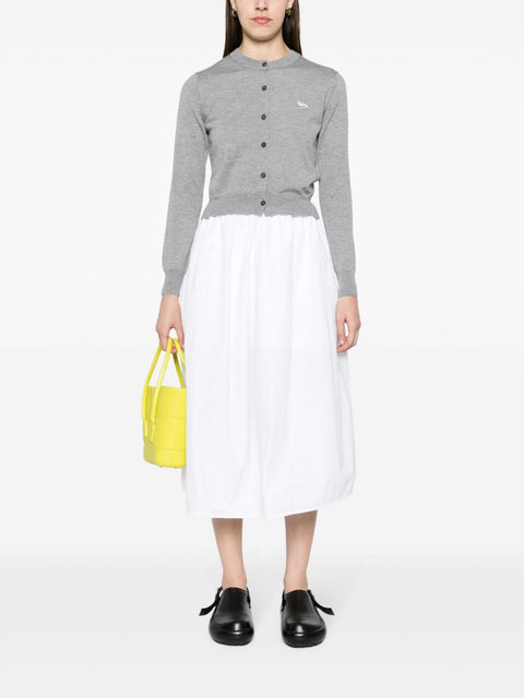 Maison Kitsune Maison Kitsune logo-embroidered wool cardigan