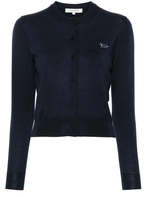 Maison Kitsune Maison Kitsune logo-embroidered Wool Cardigan