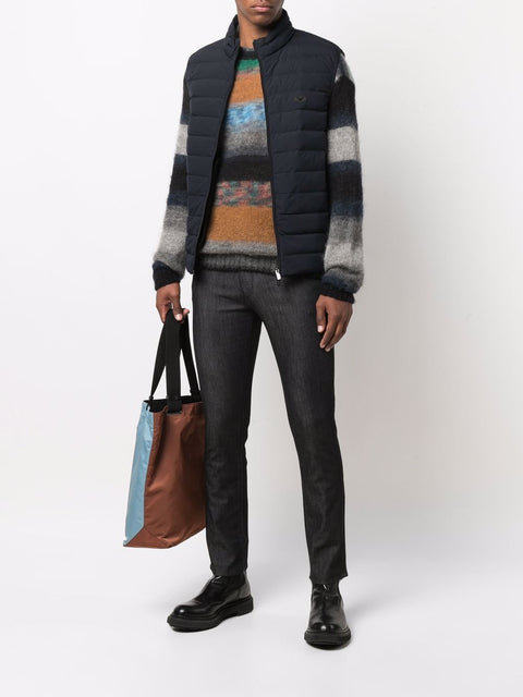 Emporio Armani Emporio Armani Full zip sleeveless down jacket with logo patch