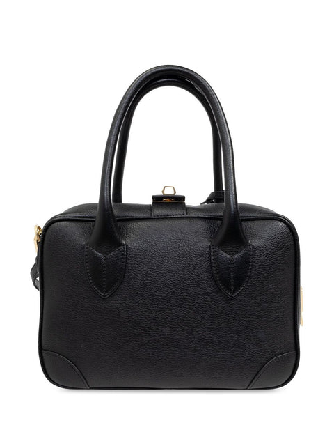Golden Goose Golden Goose Vita Bag in smooth black leather and gold details