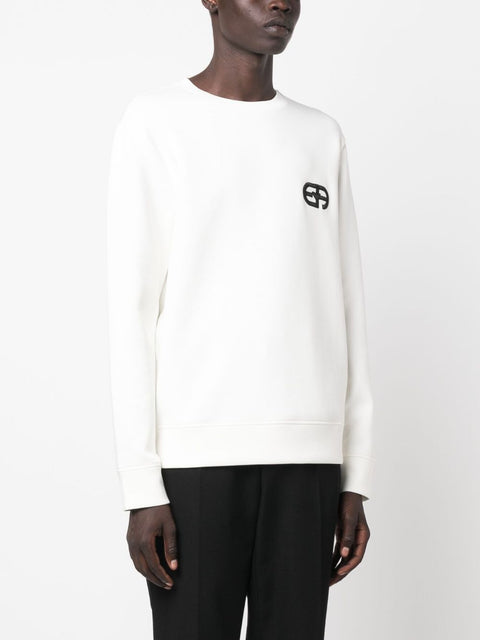 Emporio Armani Emporio Armani Double-jersey sweatshirt with embossed embroidered EA logo