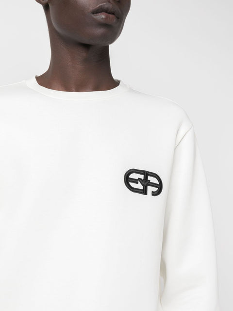 Emporio Armani Emporio Armani Double-jersey sweatshirt with embossed embroidered EA logo
