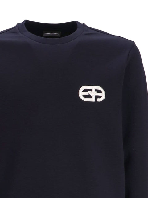 Emporio Armani Emporio Armani Double-jersey sweatshirt with embossed embroidered EA logo